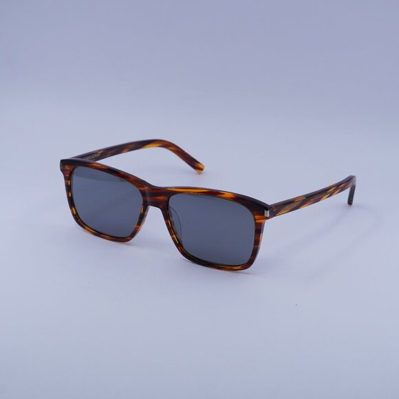 Saint Laurent SL339 004 Sunglasses Havana Rectangle Frame, Silver Lenses - Picture 1 of 9